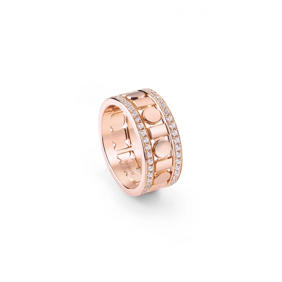 Anello Damiani Belle époque reel in oro rosa con diamanti 8.3mm ref. 20093995