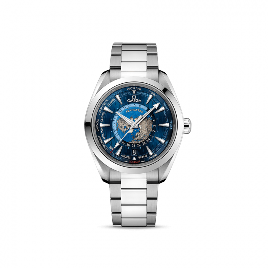 OMEGA SEAMASTER AQUA TERRA 150M CO‑AXIAL MASTER CHRONOMETER GMT WORLDTIMER 43 MM ref. 220.10.43.22.03.001