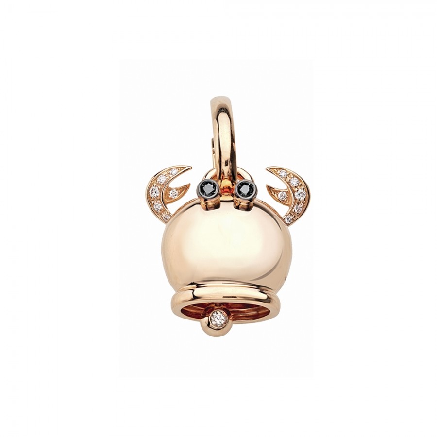 Mono orecchino Campanelle Granchio piccolo in oro rosa e diamanti ref. 29160