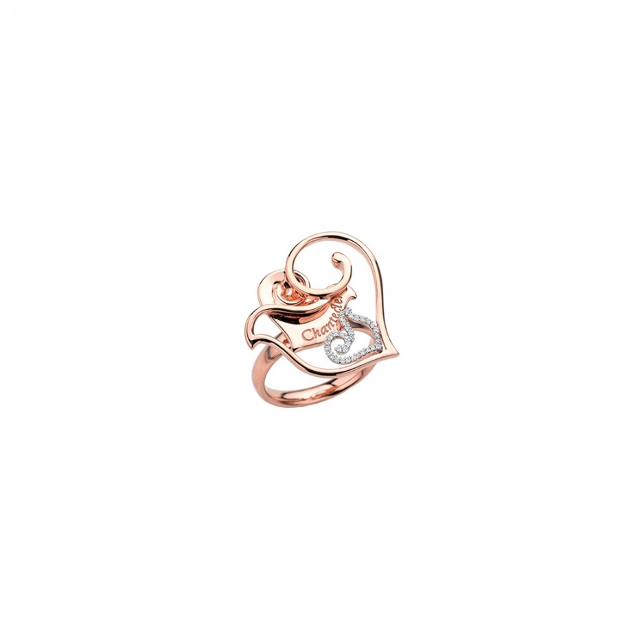 Anello gallo Chantecler in oro rosa e diamanti ref. 29322