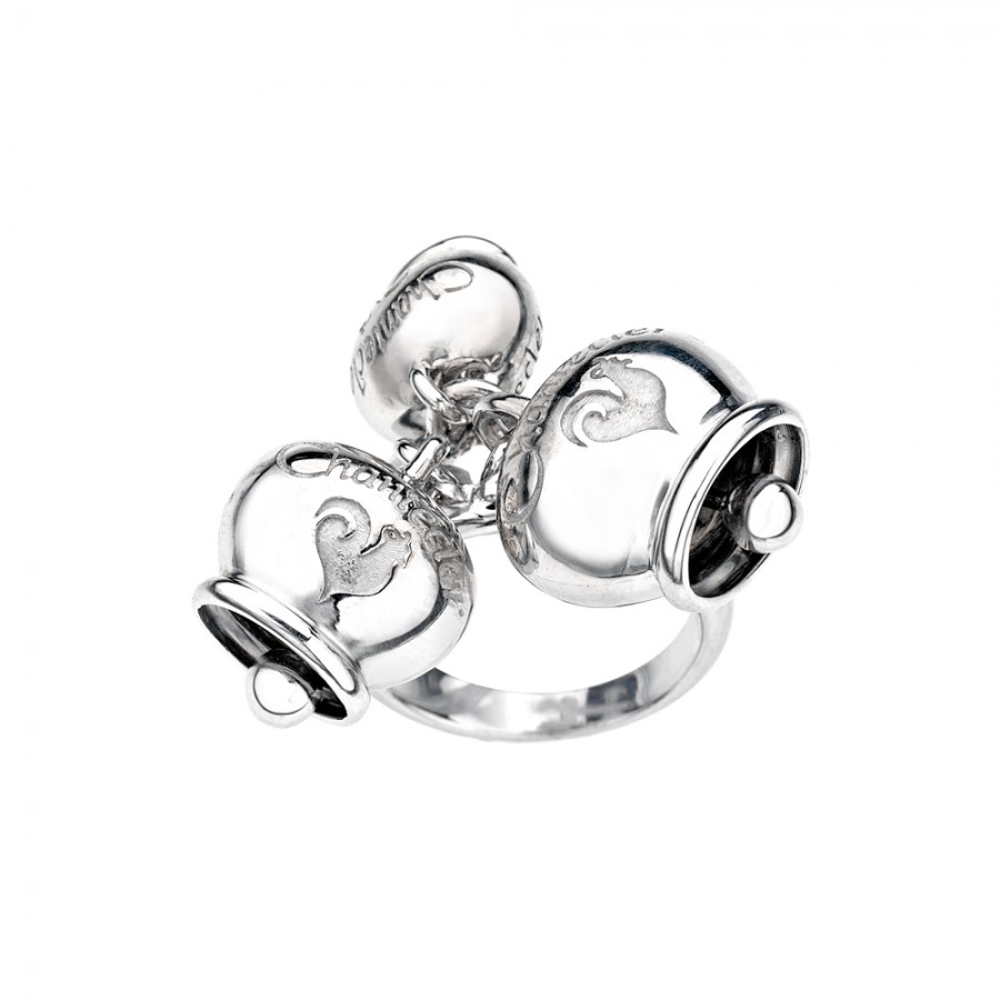 Anello con tre campanelle piccole Chantecler in argento ref. 29364