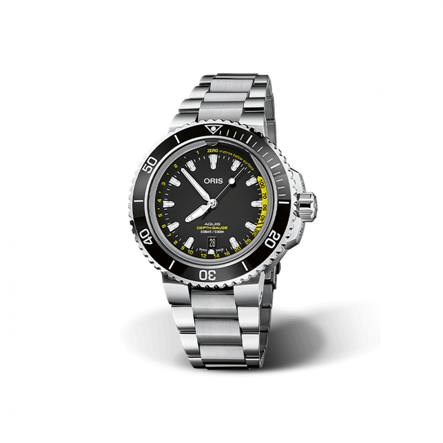 Oris Aquis Depth Gauge 43.5 mm ref. 	01 733 7755 4154-Set MB