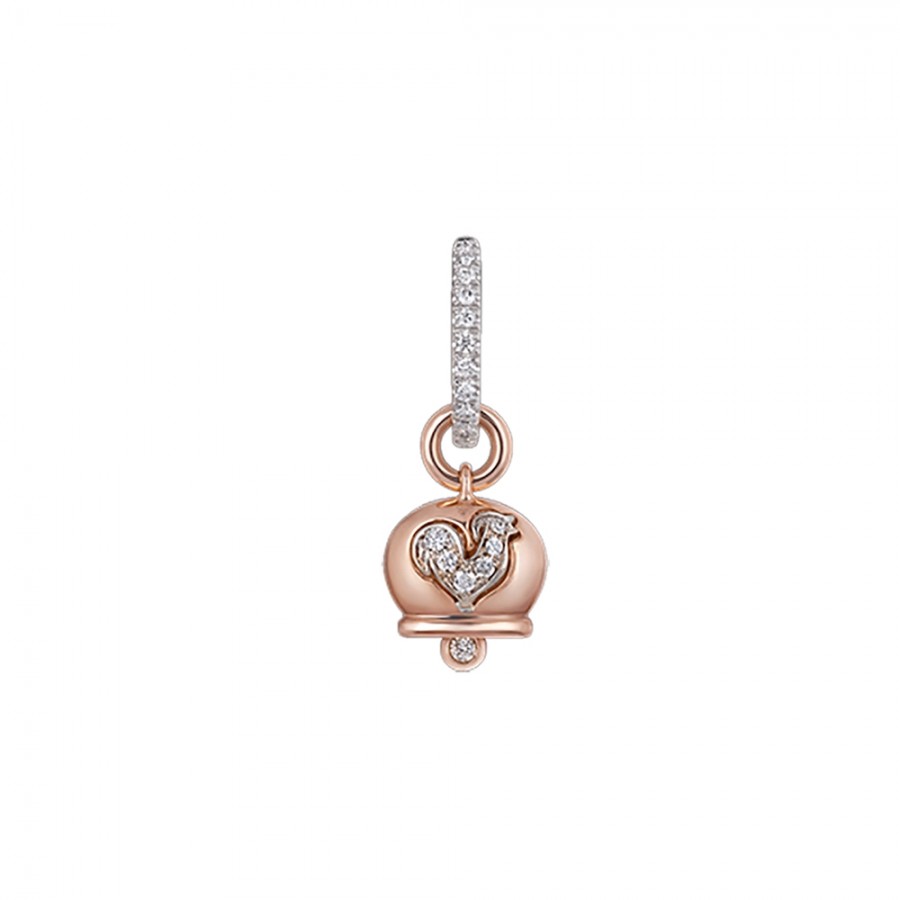 Orecchino Chantecler campanella piccolo in oro rosa e diamanti ref. 32560