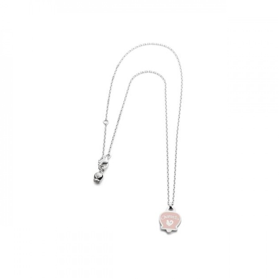 Collana forzatina Chantecler in argento e smalto rosa ref. 34526