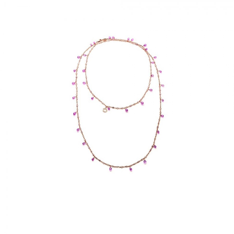 Collana Chantecler in oro rosa e zaffiri rosa ref. 34844