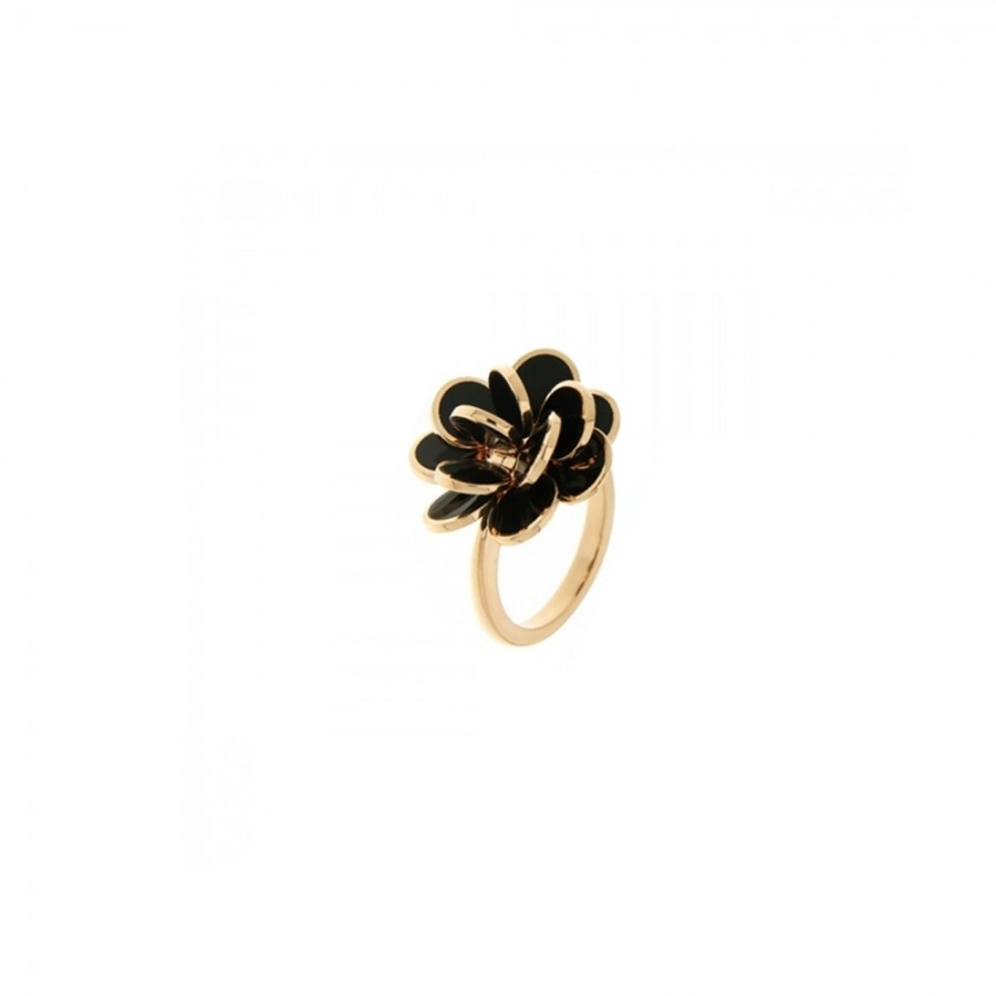 Anello fiore mini Chantecler in oro e smalto ref. 35634