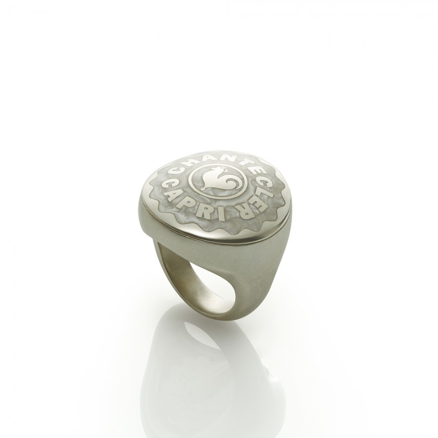 Anello chevalier grande Chantecler in argento ref. 36398