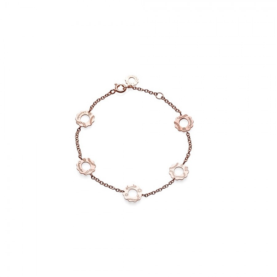 Bracciale con simboli Chantecler in oro rosa ref.37038
