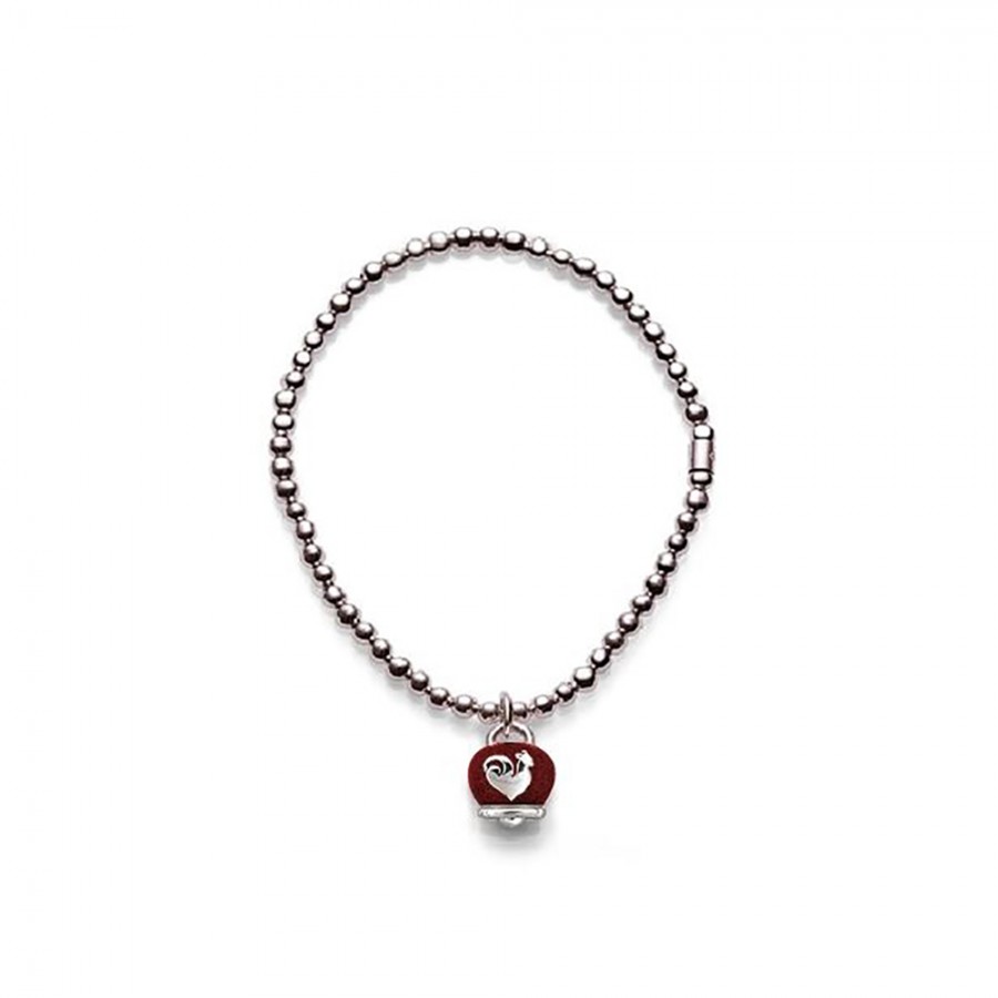 Bracciale elastico con campanella micro Chantecler in argento e smalto ref. 37923 M