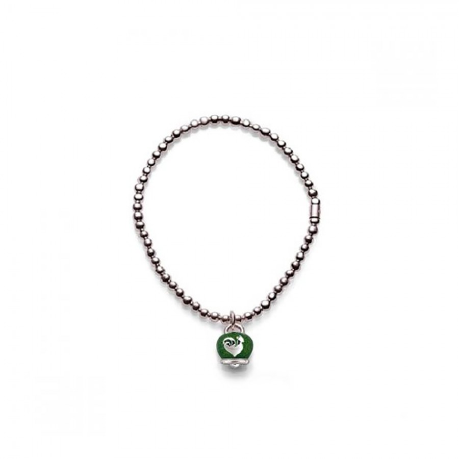 Bracciale elastico con campanella micro Chantecler in argento e smalto ref. 37924 S