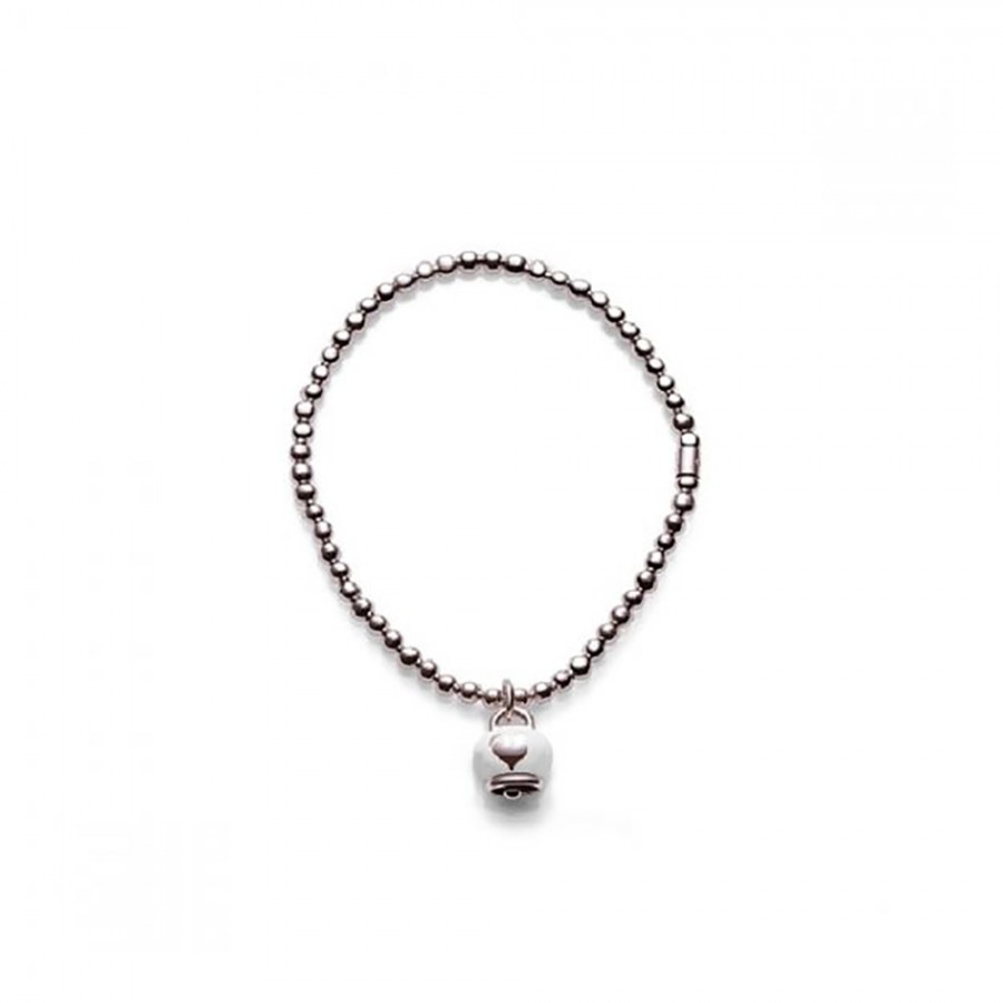 Bracciale elastico con campanella micro Chantecler in argento e smalto  ref. 37927 L