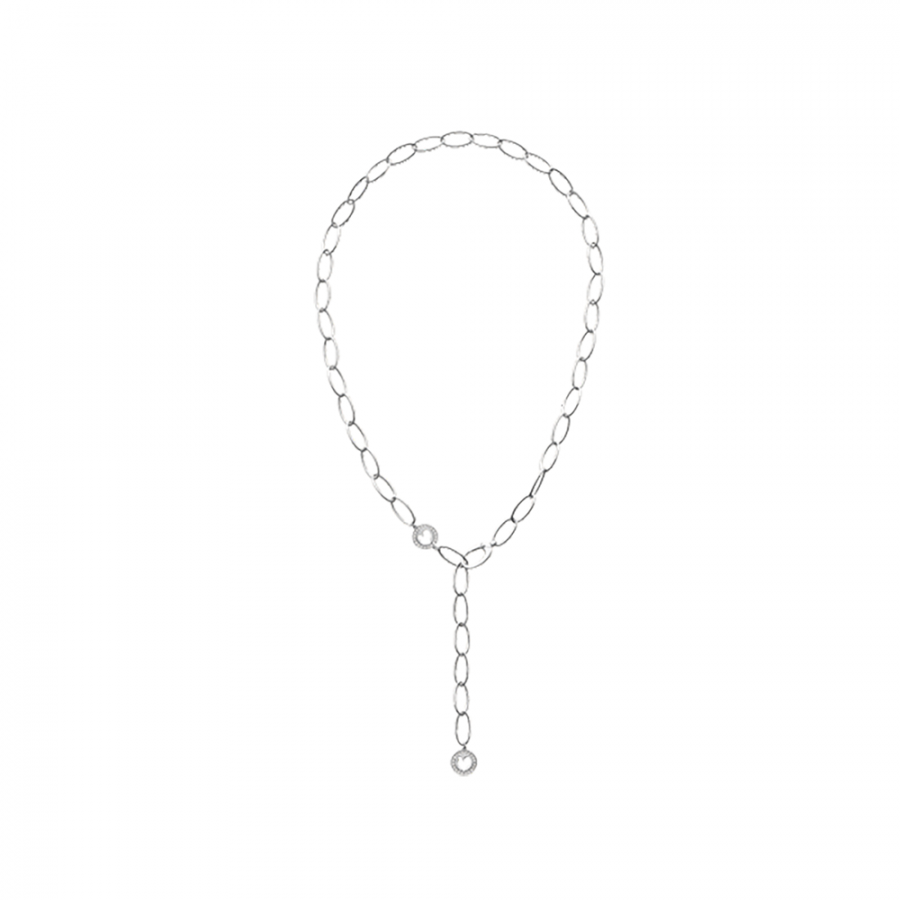 CATENA A MAGLIE OVALI CHANTECLER IN ORO BIANCO E DIAMANTI BIANCHI - ACCESSORI IN ORO 18KT ref. 39628