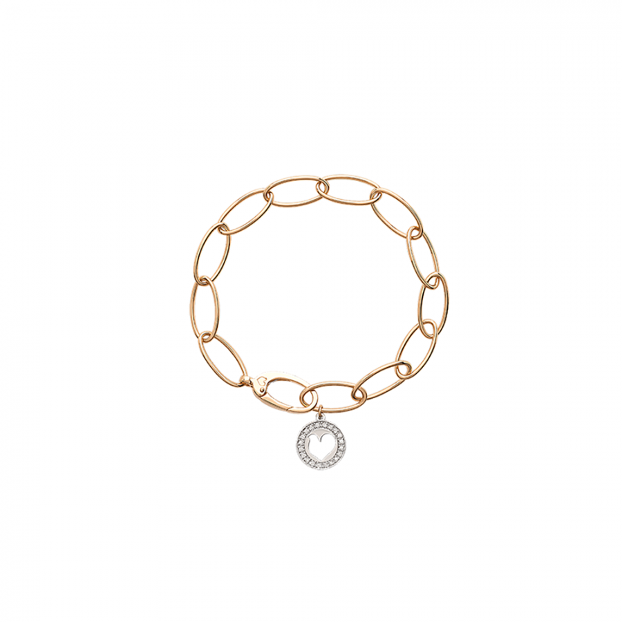 BRACCIALE A MAGLIE OVALI CHANTECLER IN ORO ROSA E DIAMANTI - ACCESSORI IN ORO 18KT ref. 39632