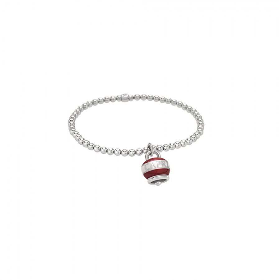 Bracciale elastico con campanella piccola Chantecler in argento e smalto ref. 40493