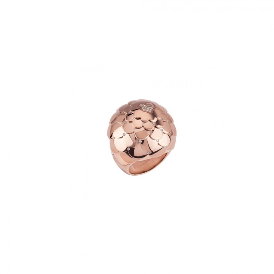 ANELLO A CUPOLA CHANTECLER IN ORO ROSA E DIAMANTI - PAILLETTES ref. 41017