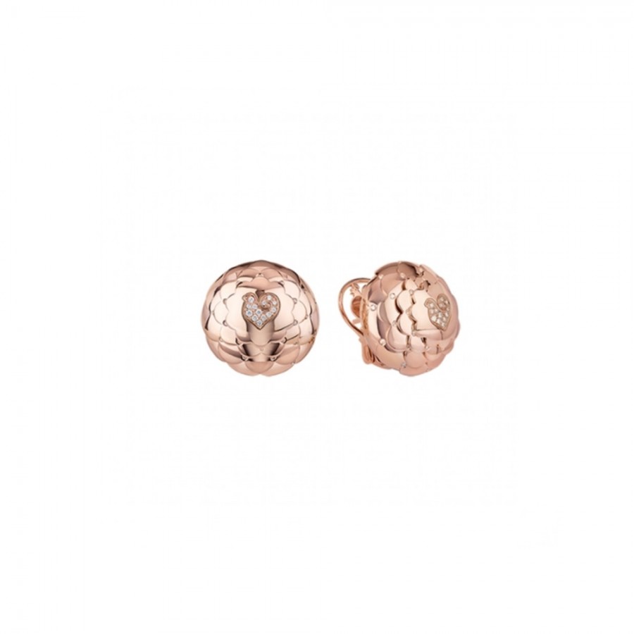 Orecchini a bottone Chantecler in oro rosa e diamanti ref. 41018