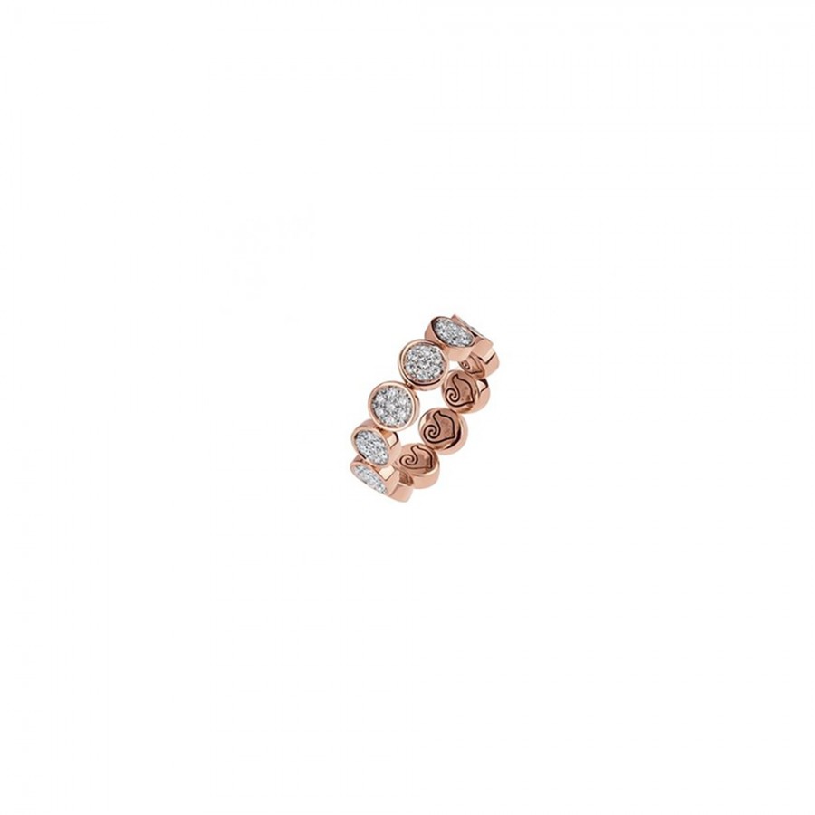 ANELLO VERETTA CHANTECLER IN ORO ROSA E DIAMANTI - PAILLETTES ref. 41020