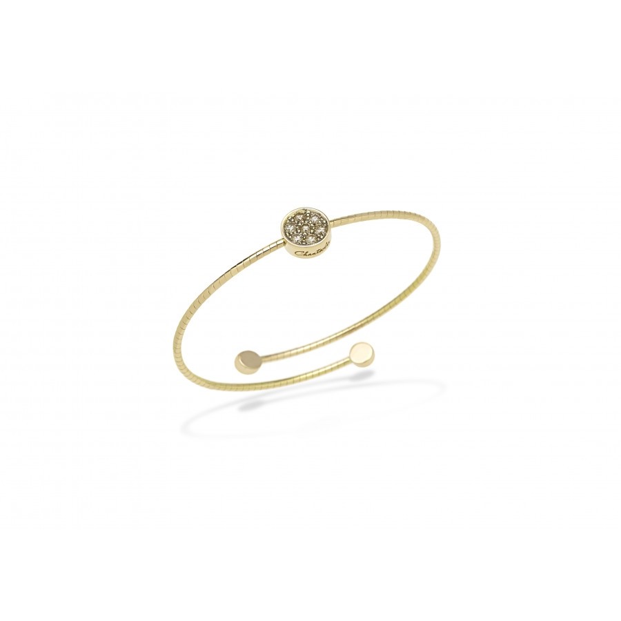 Bracciale a molla Chantecler in oro giallo e diamanti champagne ref. 41414