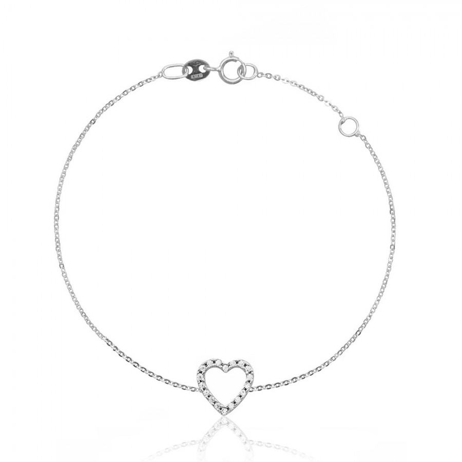 BRACCIALE  colore Bianco con zirconi Simbolo:  CUORE "I sentimenti raccontati dall?Anima"