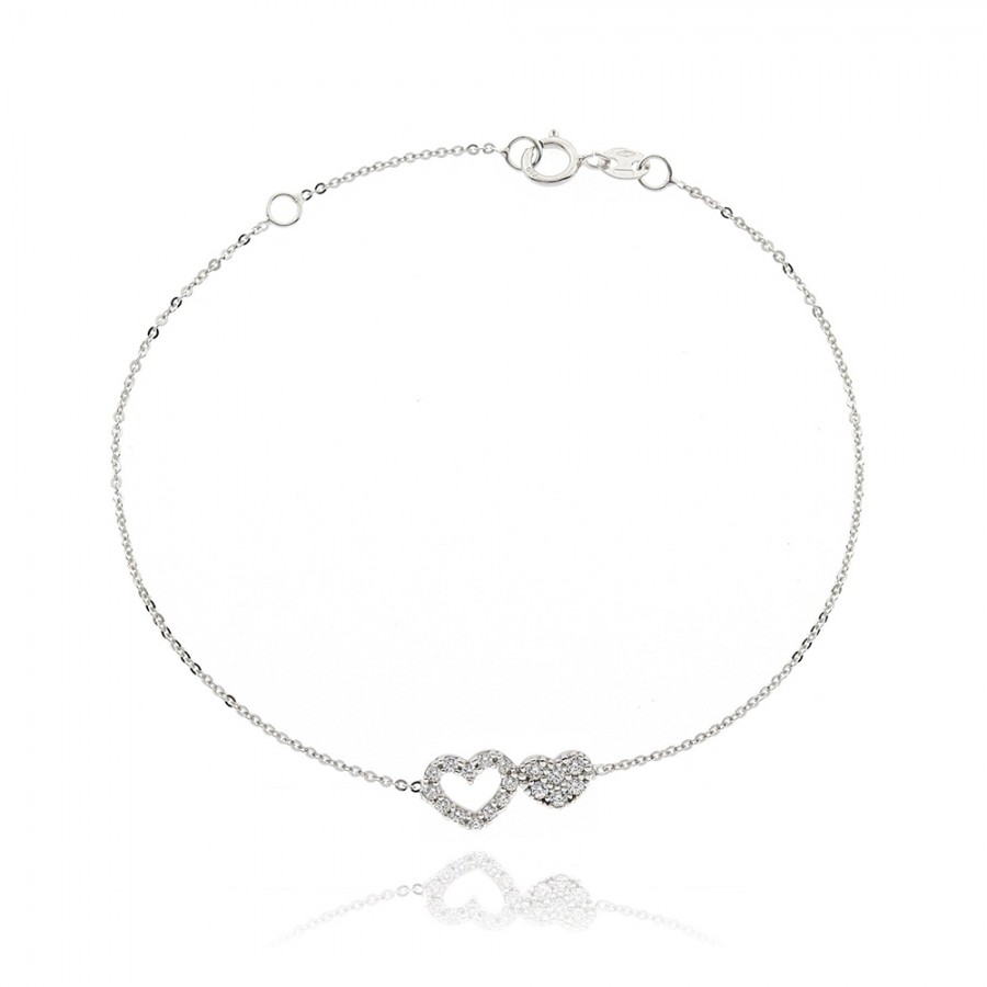 BRACCIALE  colore Bianco con zirconi Simbolo:  CUORE "I sentimenti raccontati dall?Anima"