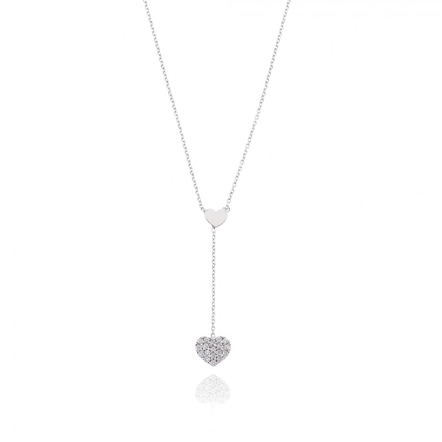 COLLANA  colore Bianco con zirconi Simbolo:  CUORE "I sentimenti raccontati dall?Anima"