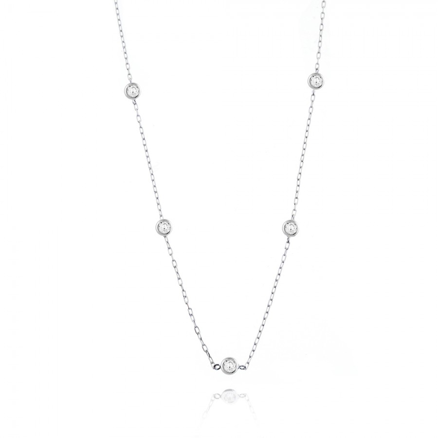 COLLANA  colore Bianco con zirconi Simbolo:  LUCE "Risplende negli occhi di chi ? felice"