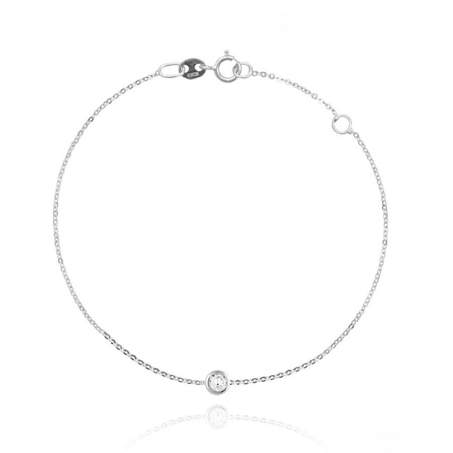 BRACCIALE  colore Bianco con zirconi Simbolo:  LUCE "Risplende negli occhi di chi ? felice"