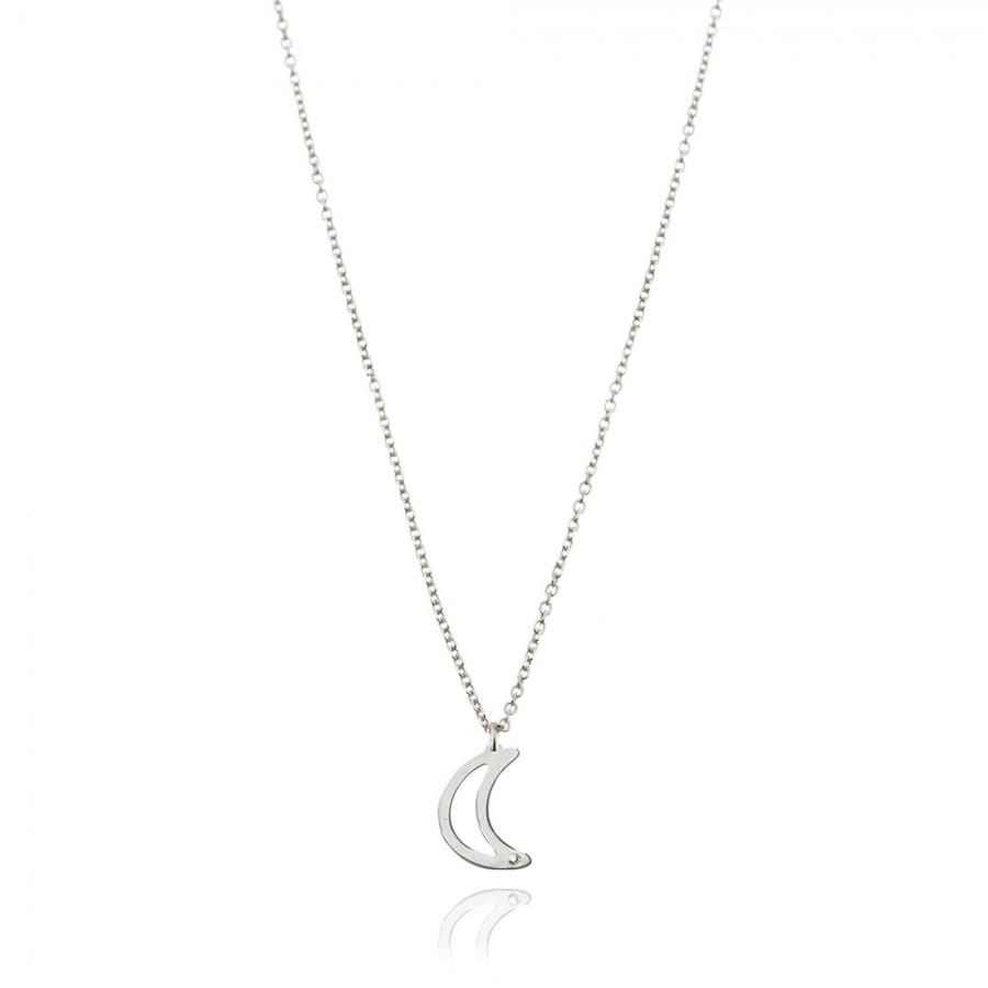 COLLANA  colore Bianco con zirconi Simbolo:  LUNA "Il fascino pi? profondo dell?Anima"