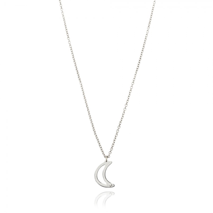 COLLANA  colore Bianco con zirconi Simbolo:  LUNA "Il fascino pi? profondo dell?Anima"