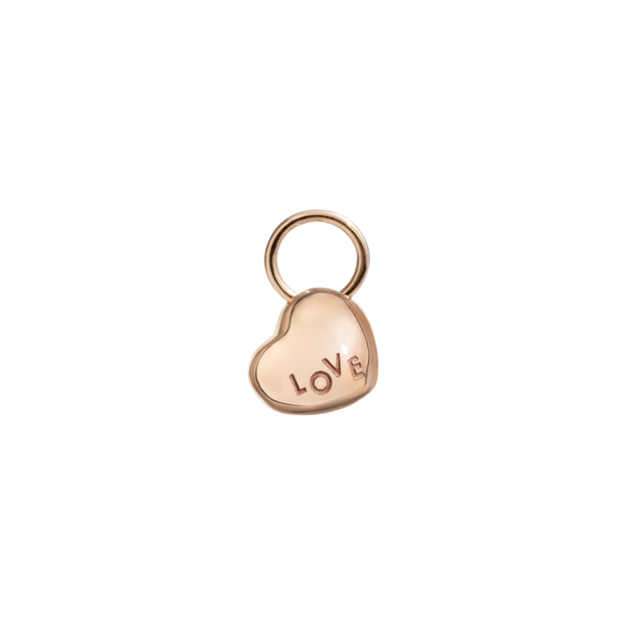 MICRO CUORE LOVE IN ORO ROSA