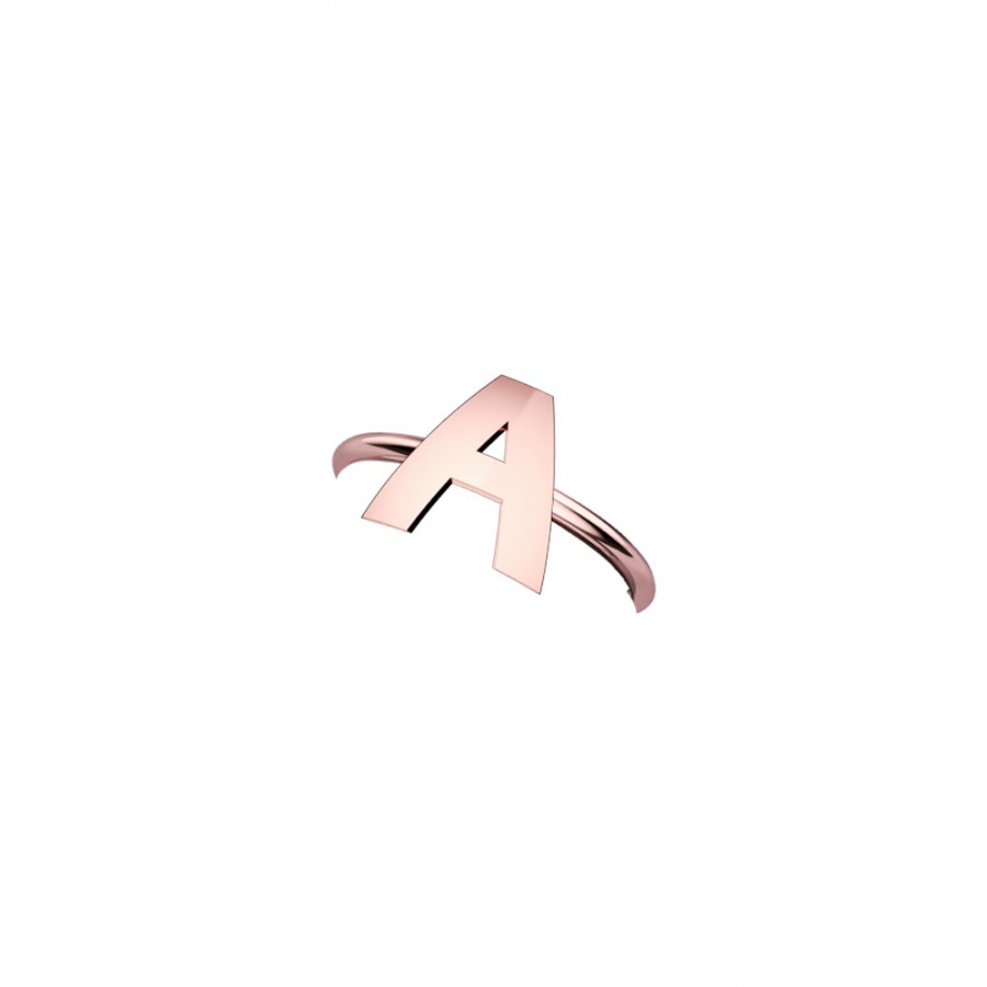 ELEMENTO ANELLO LETTERA A ORO ROSA