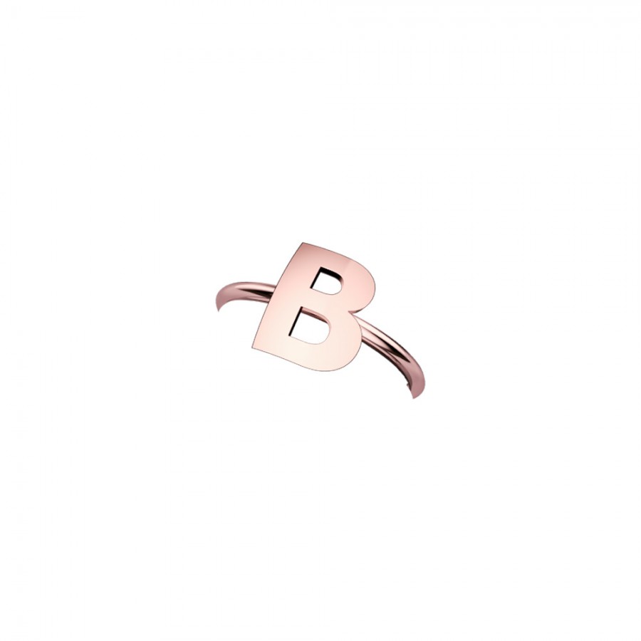 ELEMENTO ANELLO LETTERA B ORO ROSA