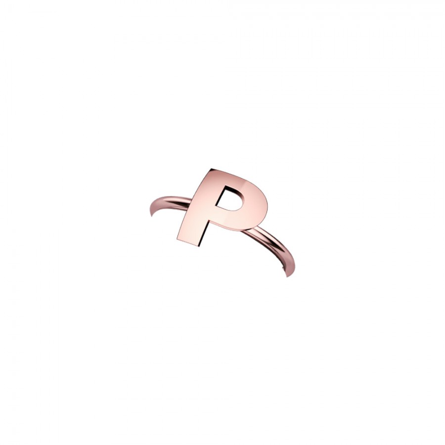 ELEMENTO ANELLO LETTERA P ORO ROSA