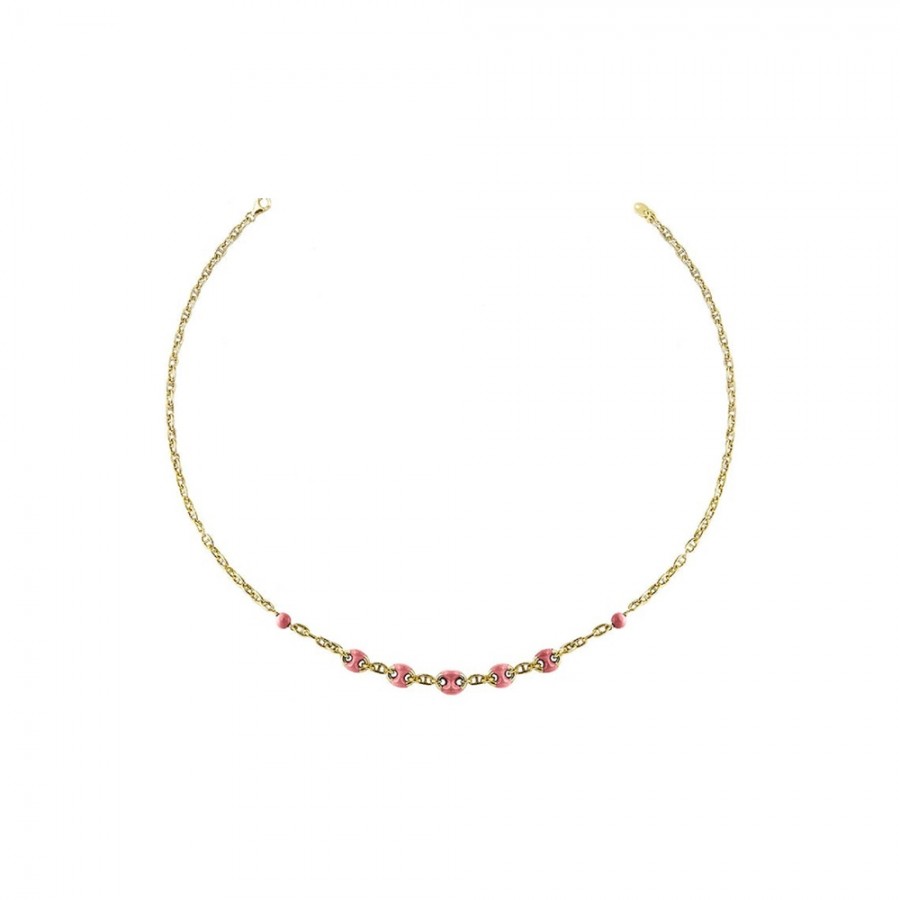 COLLANA GIROCOLLO CONCHIGLIA SMALTO ROSA ref. AE-GR-01-R
