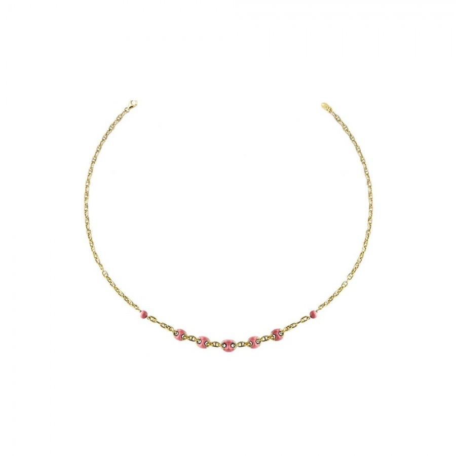 COLLANA GIROCOLLO CONCHIGLIA SMALTO ROSA ref. AE-GR-01-R