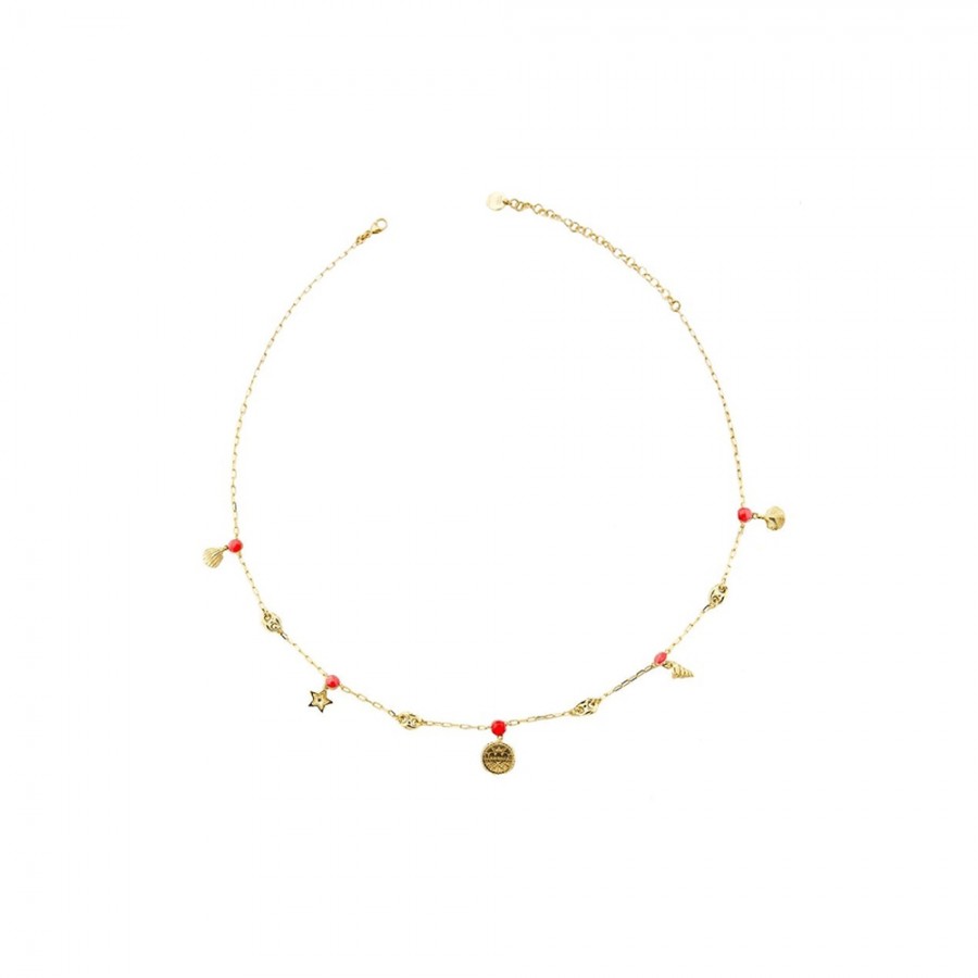 COLLANA CONCHIGLIA SMALTO CORALLO ref. AE-GR-02-C