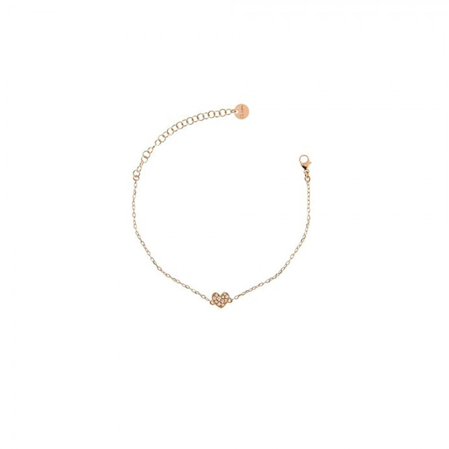 BRACCIALE CATENA E CUORE ZIRCONI ref. BRZ-011-CUO-RUE