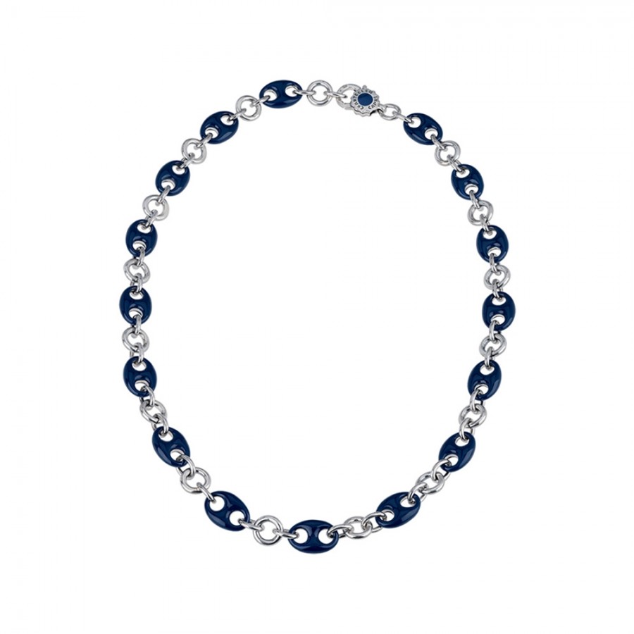 Collana maglia marina Chantecler in argento e smalto blu ref. 40657