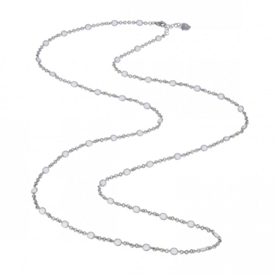 Collana Chantecler in argento e smalto bianco ref. 41141