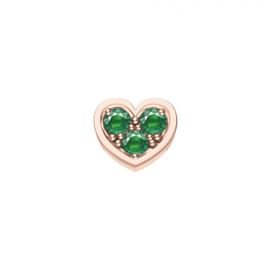 ELEMENTO DONNA ORO CUORE IN ORO ROSA E SMERALDI ref. DCHE9156