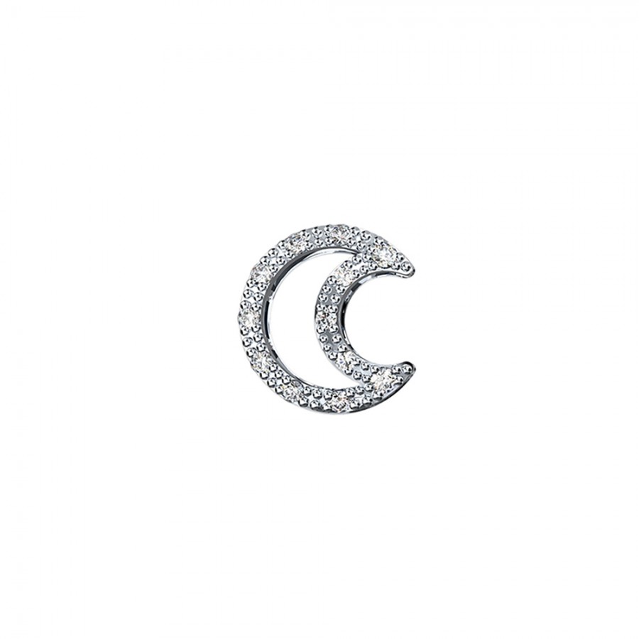 CIONDOLO LUNA GRANDE DONNA ORO ELEMENTS - ORO BIANCO E DIAMANTI ref. DCHF5068.005