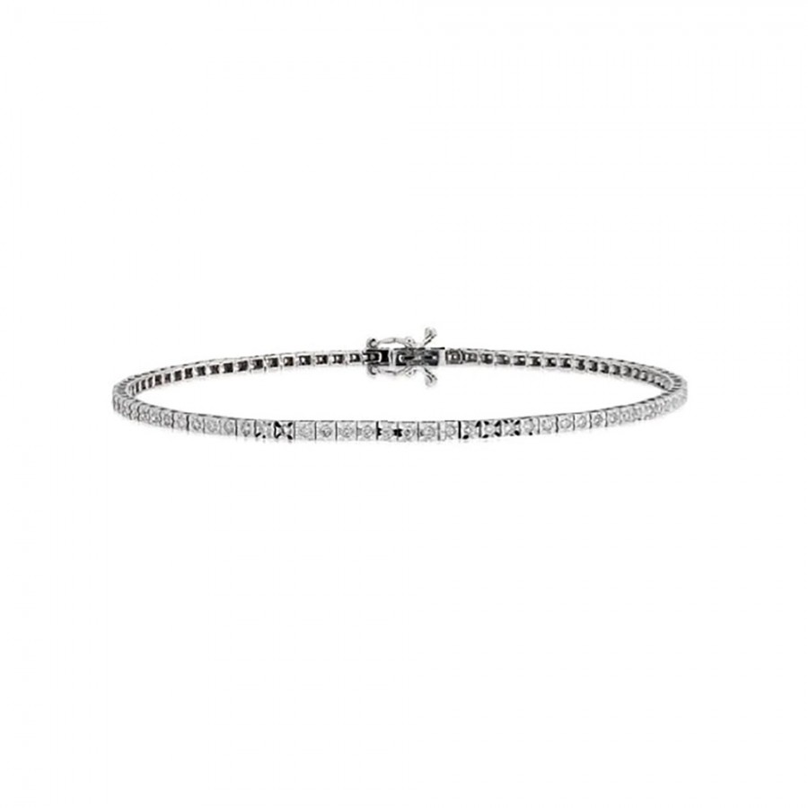 BRACCIALE DONNA ORO TENNIS IN ORO BIANCO E DIAMANTI ref. DFBF7335.050