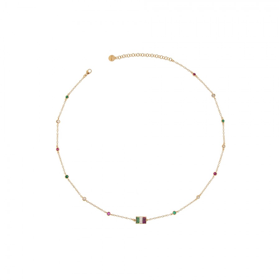 GIROCOLLO CASTONI ITALIASEIBELLA ZIRCONI COLORATI ref. GRZ-007-ITA