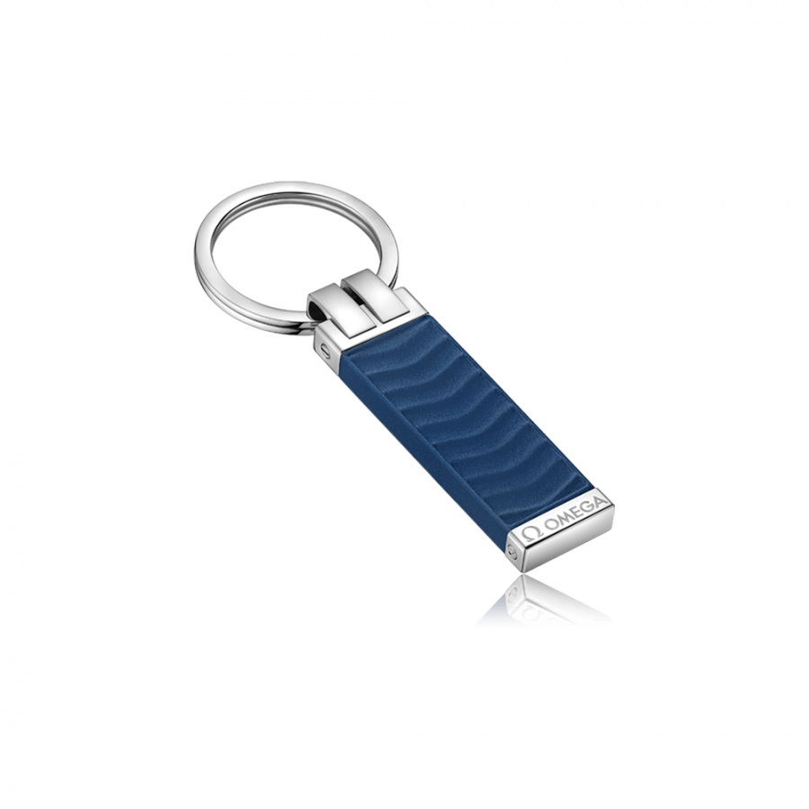 OMEGAAQUA PORTACHIAVE Acciaio inossidabile e caucciù strutturato blu ref. KA05ST0000405