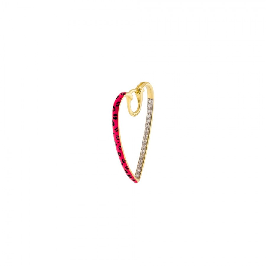 MONO-ORECCHINO CUORE – SMALTO MACULATO rif. ORJ-04-R