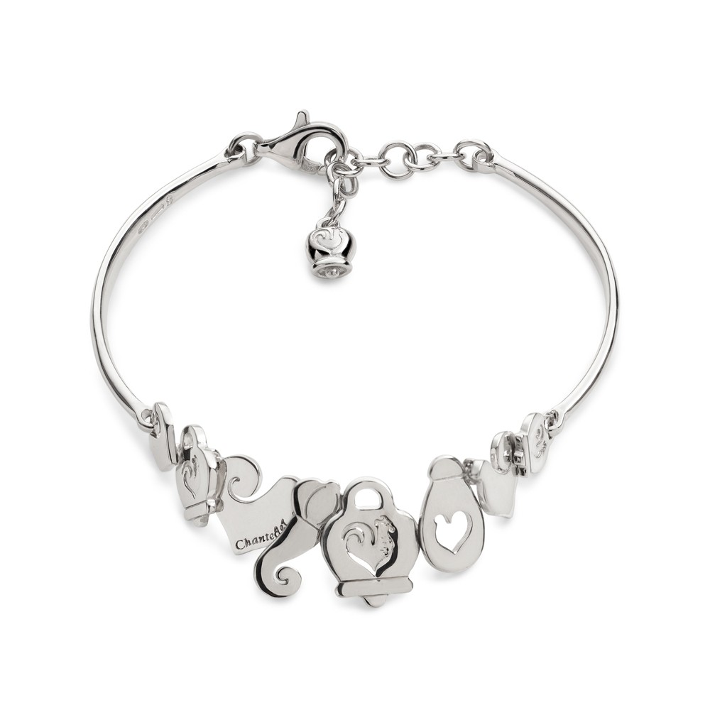 Bracelet Chantecler Et Voilà semi-rigid silver with symbols