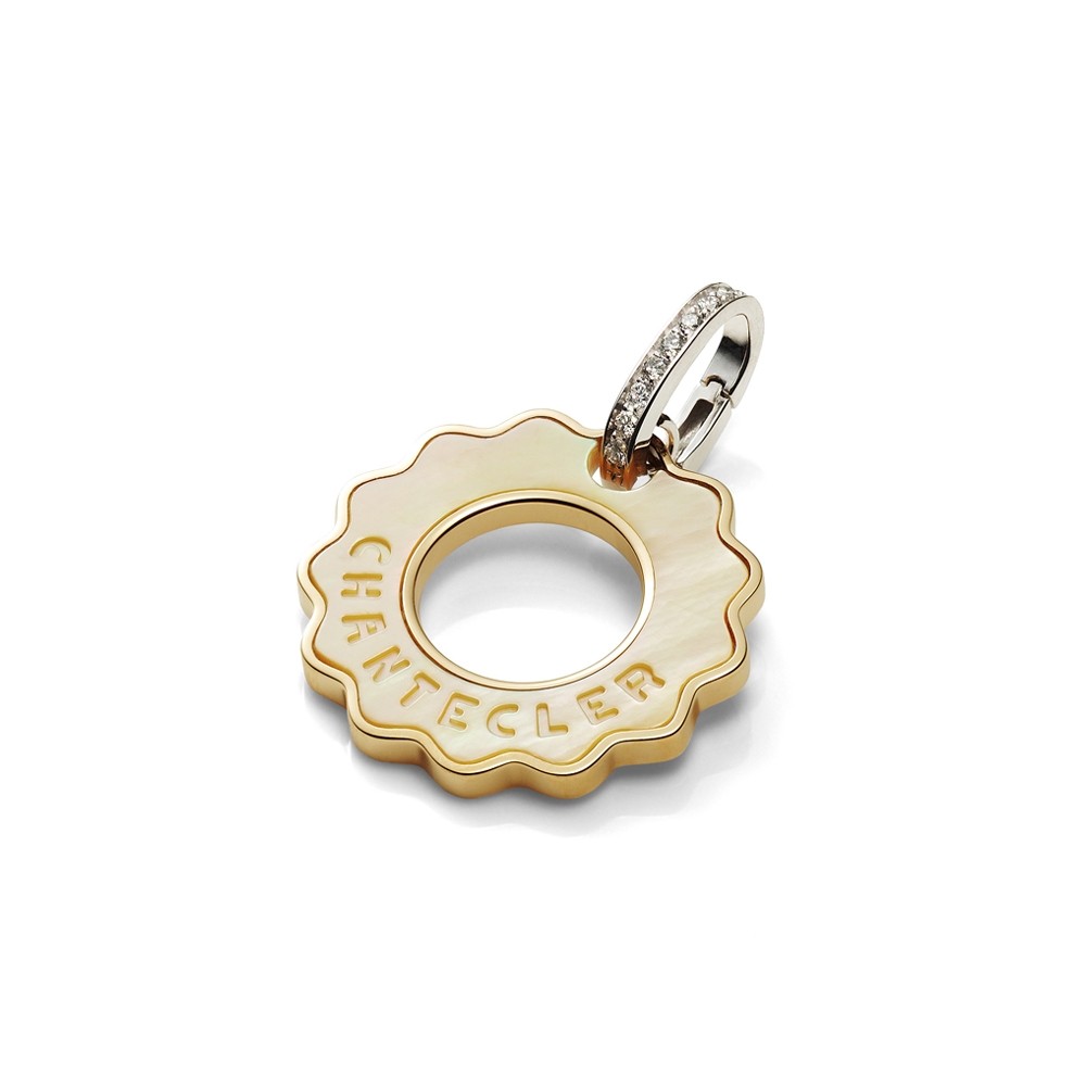  Pendant Chantecler Anima in yellow gold, with yellow mother-of-pearl LOGO symbol