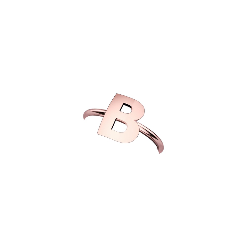 ELEMENTO ANELLO LETTERA B ORO ROSA