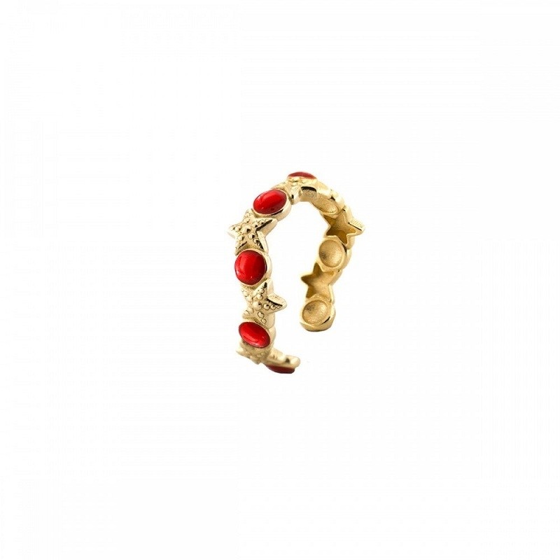 ANELLO STELLA MARINA SMALTO CORALLO ref. AE-AN-STE-C
