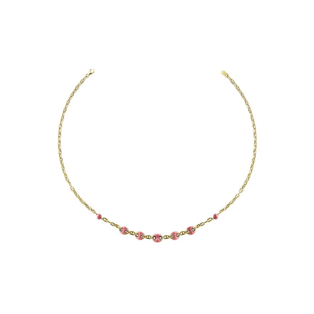 COLLANA GIROCOLLO CONCHIGLIA SMALTO ROSA ref. AE-GR-01-R